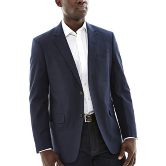 Mens Navy Stafford Signature Sport Coat 